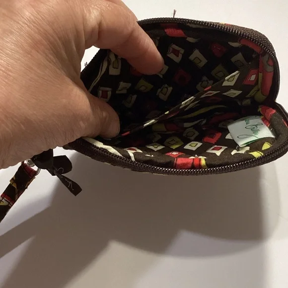 Vera Bradley Brown Multi-Color Quilted Wristlet with Strap - Picture 6 of 6